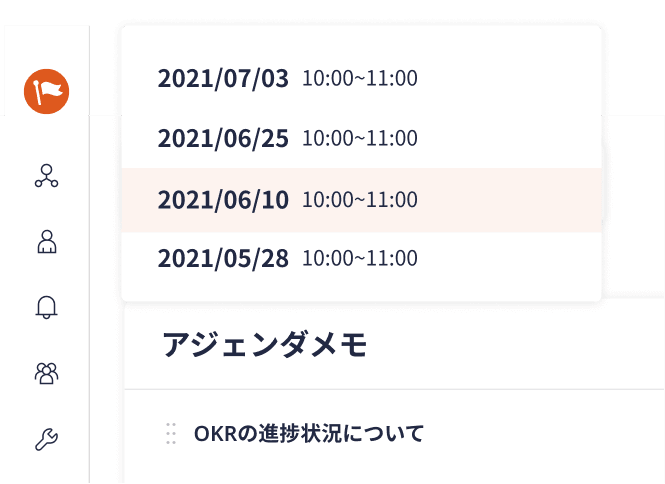 過去の1on1議事録を すぐに見返せる